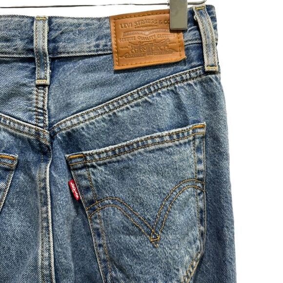 Levi's Ribcage Straight Ankle Jeans Size 24 Button fly distressed - Picture 11 of 16